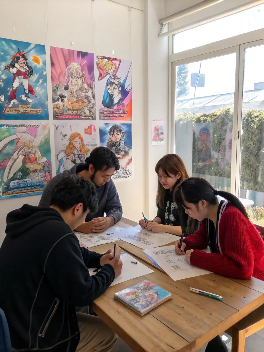 A dynamic image of participants actively engaged in a 'Educational Programs & Workshops' session, with expert instructors guiding them through fashion illustration techniques, fostering creative expression.